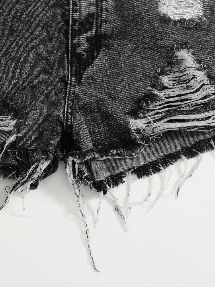2026 New Vintage Washed Denim  - Shorts Denim Frayed 评论和价格