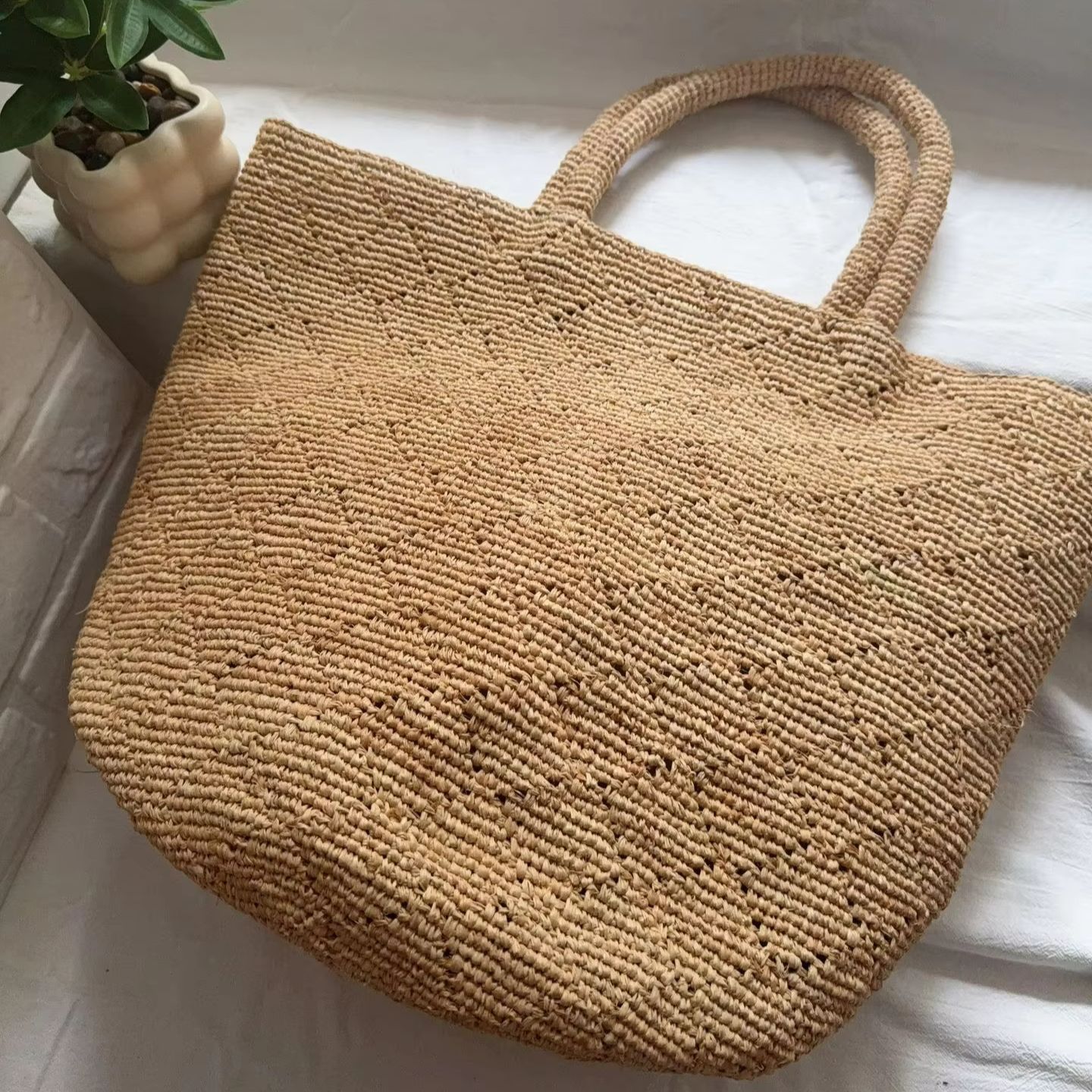 Fashion Style Ins Crochet Hand - Crochet Bag Raffia 评论和价格