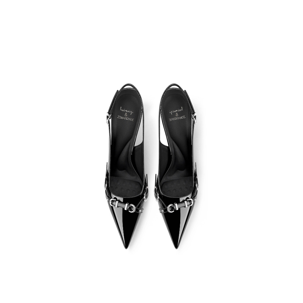 Fashionable Black Pointed Toe  - Sandal Strappy Heeled 评论和价格